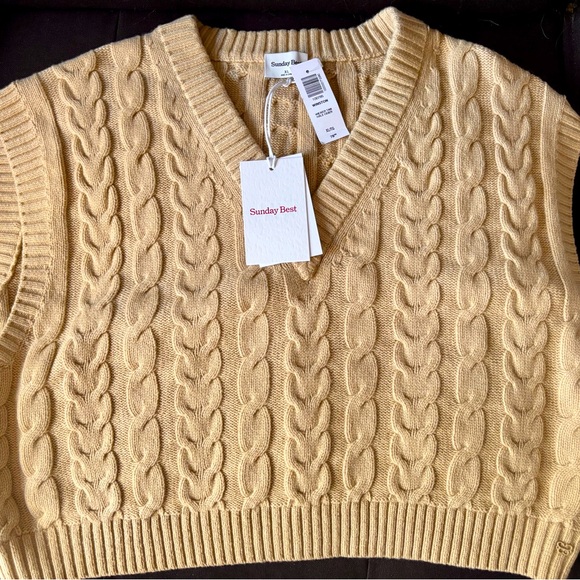 Sunday Best Wicker Tan V-Neck Sweater - Picture 1 of 2